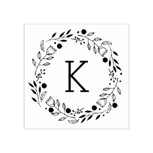 Whimsy krans Monogram Rubber Stamp Rubberstempel