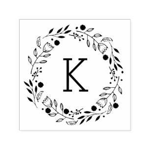 Whimsy krans monogram zelf-inkt stempel