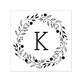 Whimsy krans monogram zelf-inkt stempel