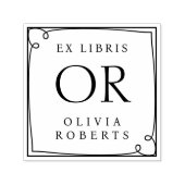 Whimsy Lijst Custom Name Monogram Ex Libris Zelfinktende Stempel (Design)