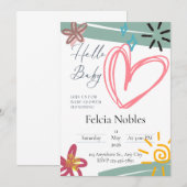Whimsy Love Baby shower Invitation (Devant / Derrière)