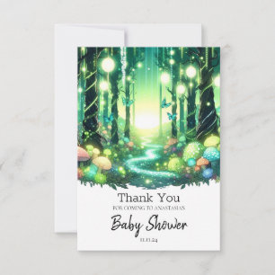Whimsy Magical Enchanted Forest Baby shower Bedankkaart