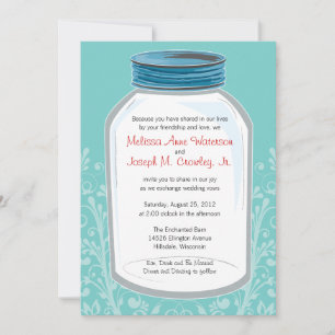 Whimsy Mason Jar Wedding Kaart