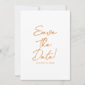Whimsy Orange Drawn Floral Garden Save The Date (Devant)