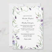 Whimsy Paarse Floral Wedding Kaart (Voorkant)