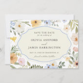 Whimsy  Pastel Floral Wedding Save The Date (Voorkant)