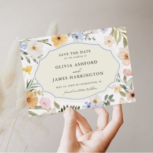 Whimsy  Pastel Floral Wedding Save The Date