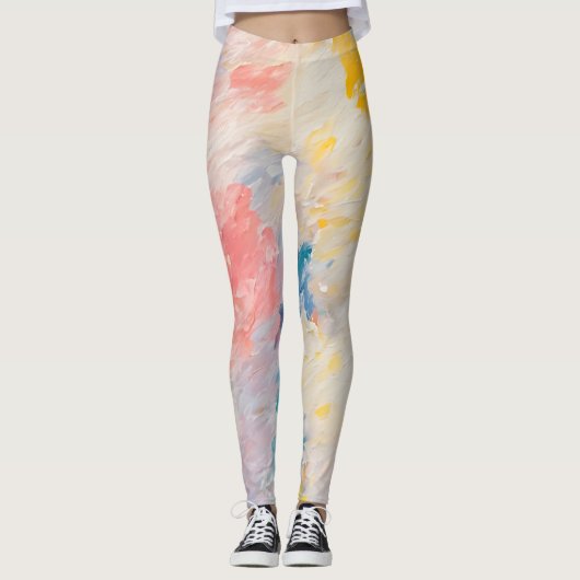 Whimsy Pastel Hues Dream Patroon Leggings (Voorkant)