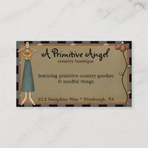 Whimsy Primitive Angel Country Visitekaartje