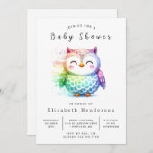 Whimsy Printable Owl Baby shower Kaart (Voorkant / Achterkant)