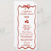 Whimsy Red Ze is de kers op het Vrijgezellenfeest Menu (Voorkant / Achterkant)