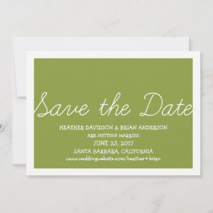 Whimsy Save the Date Uitnodiging, Olijfgroen Kaart