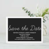 Whimsy Save the Date-uitnodiging, Zwart Kaart (Staand voorkant)