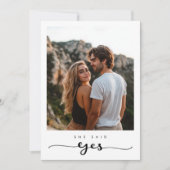 Whimsy Script 2 Foto Ze zei Ja Verloving Kaart (Voorkant)