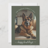 Whimsy Script Duitse herder Happy Howlidays Feestdagenkaart (Voorkant)