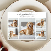 Whimsy Script Happy Howholidays Hond 5 Fotocollage Feestdagenkaart