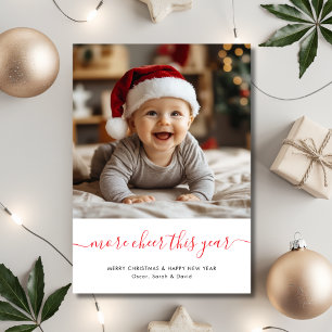 Whimsy Script Meer Cheer Dit Jaar Baby Christmas Feestdagenkaart