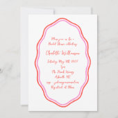 Whimsy Script Red Scribble Border Vrijgezellenfees Kaart (Voorkant)