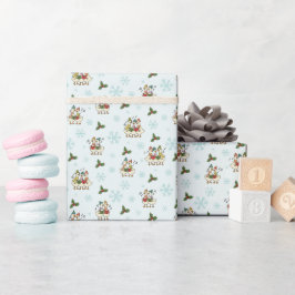 Whimsy Singing Christmas Geese Wrapping Paper Roll Cadeaupapier