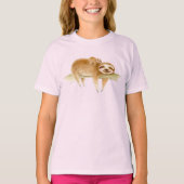 Whimsy sloth en schattige baby waterverf schilderi t-shirt (Voorkant)