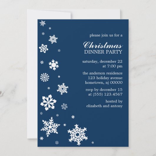 Whimsy Snowflakes Invitations (Devant)