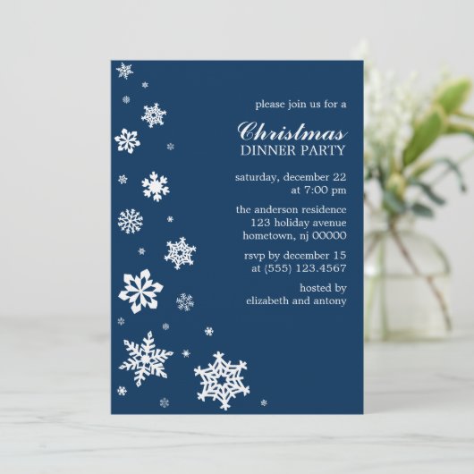 Whimsy Snowflakes Invitations (Debout devant)
