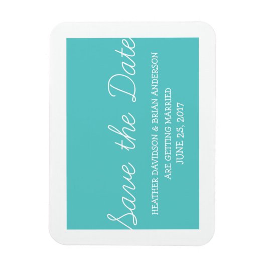 Whimsy Sparen de Magnet van de Datum, Turquoise Magneet (Verticaal)