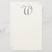 Whimsy W Editable Monogram Felt Stationery Briefpapier (Voorkant / Achterkant)