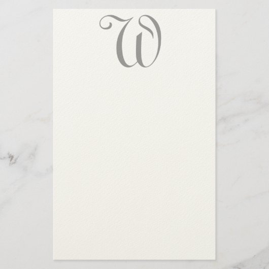 Whimsy W Editable Monogram Felt Stationery Briefpapier (Voorkant)