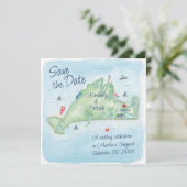 Whimsy Watercolor Mariage Carte du vignoble de Mar (Debout devant)