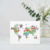 Whimsy Watercolor Planisphere - Carte du monde (Debout devant)