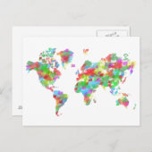 Whimsy Watercolor Planisphere - Carte du monde (Devant / Derrière)