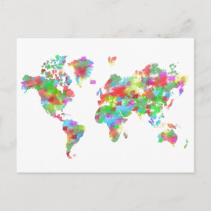 Whimsy Watercolor Planisphere - Carte du monde