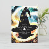 Whimsy Waterverf Fun Wizard Verjaardag Kaart (Staand voorkant)