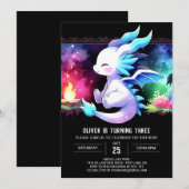 Whimsy Wild Dragon Verjaardag Kaart (Voorkant / Achterkant)