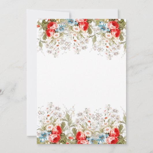 Whimsy Wild Flowers Script Weddenschap Save The Date (Achterkant)