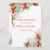 Whimsy Wild Flowers Script Weddenschap Save The Date (Voorkant / Achterkant)