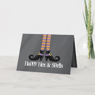 Whimsy Witch Shoes met Paarse en Oranje stripes Kaart