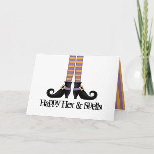 Whimsy Witch Shoes met Paarse en Oranje stripes Kaart