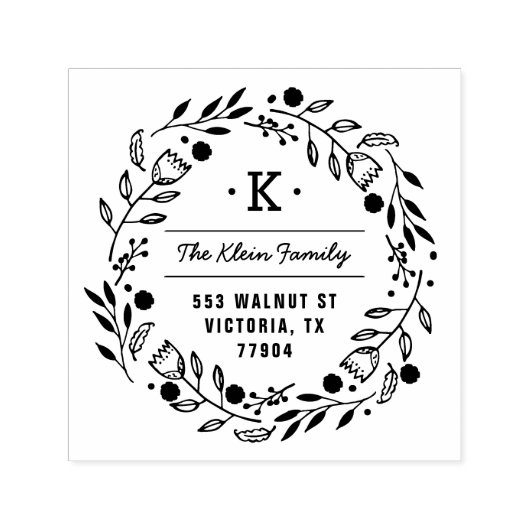 Whimsy Wreater Monogram Adres Stempel (Design)