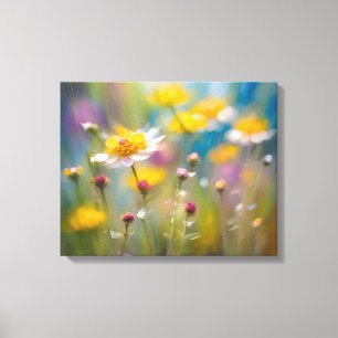 Whimsy zomer Wildbloemen Canvas Afdruk