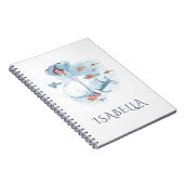 Whimwhams Waterverf Walvis en Vissen Gepersonalise Notitieboek (Rechterzijde)