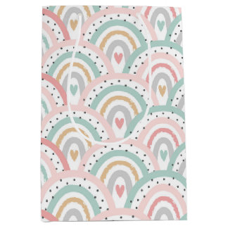 Whimwhams Witte Regenbogen en Hartjes Pastel Medium Cadeauzakje
