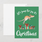 Whimy art kangourou saut carte postale de Noël (Devant / Derrière)