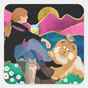 WHINE with ME stickers chow