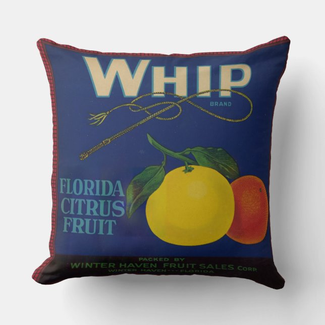  Whip Citrus Fruit Label Kussen (Voorkant)