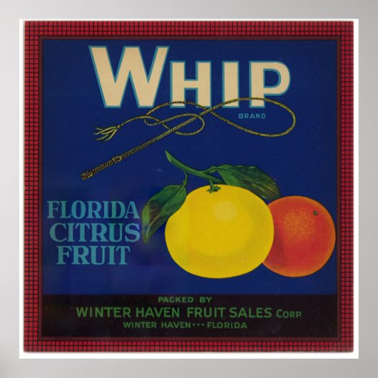Whip Citrus Fruit Label Poster (Voorkant)
