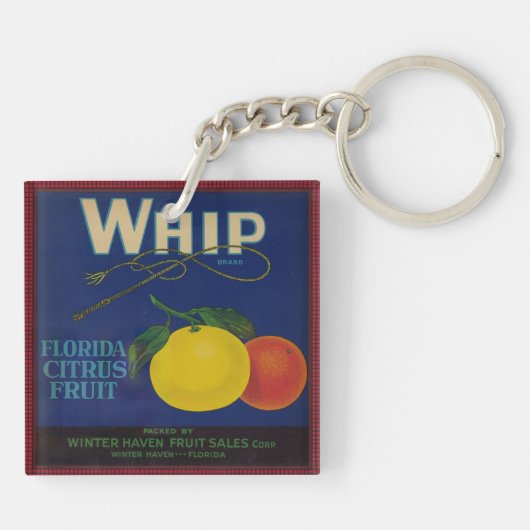 Whip Citrus Fruit Label Sleutelhanger (Achterkant)