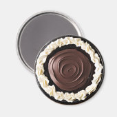 Whipped Cream Chocolade Pudding Pie Food Magneet (Voorkant / Achterkant)