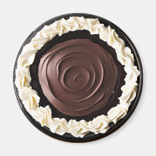 Whipped Cream Chocolade Pudding Pie Food Magneet